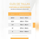 FAJA CINTURILLA NEOPRENO Y POWERNET TALLE LARGO CON 3 FILAS DE BROCHES