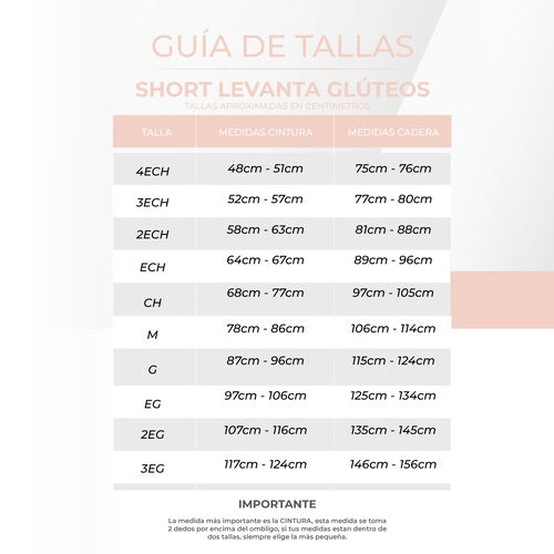 BELLA MICHELLE SHORT PUSH UP TALLE SÚPER ALTO CON 3 FILAS DE BROCHES REALCE BOOTYLICIOUS