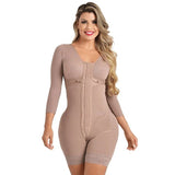 FAJA SHORT CON BRASIER Y MANGAS Y 3 FILAS DE BROCHES REALCE MAXI POWERNET