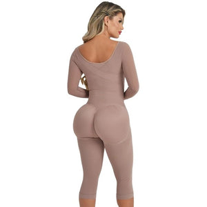 FAJA CAPRI CON MANGAS Y 3 FILAS DE BROCHES REALCE MAXI POWERNET