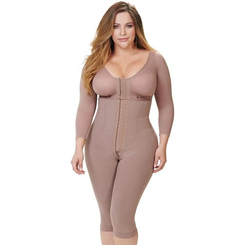 FAJA CAPRI CON BRASIER Y MANGAS CON 3 FILAS DE BROCHES REALCE MAXI POWERNET