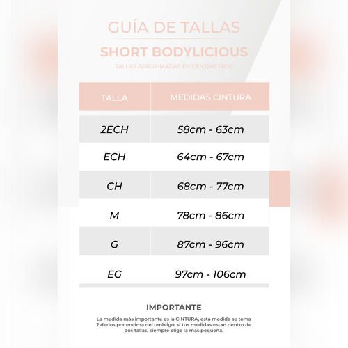 BELLA MICHELLE SHORT PUSH UP TALLE ALTO CON 3 FILAS DE BROCHES REALCE BOOTYLICIOUS