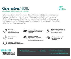 HORMONA DE CRECIMIENTO GENTROPIN 80 IU 10 PIEZAS!