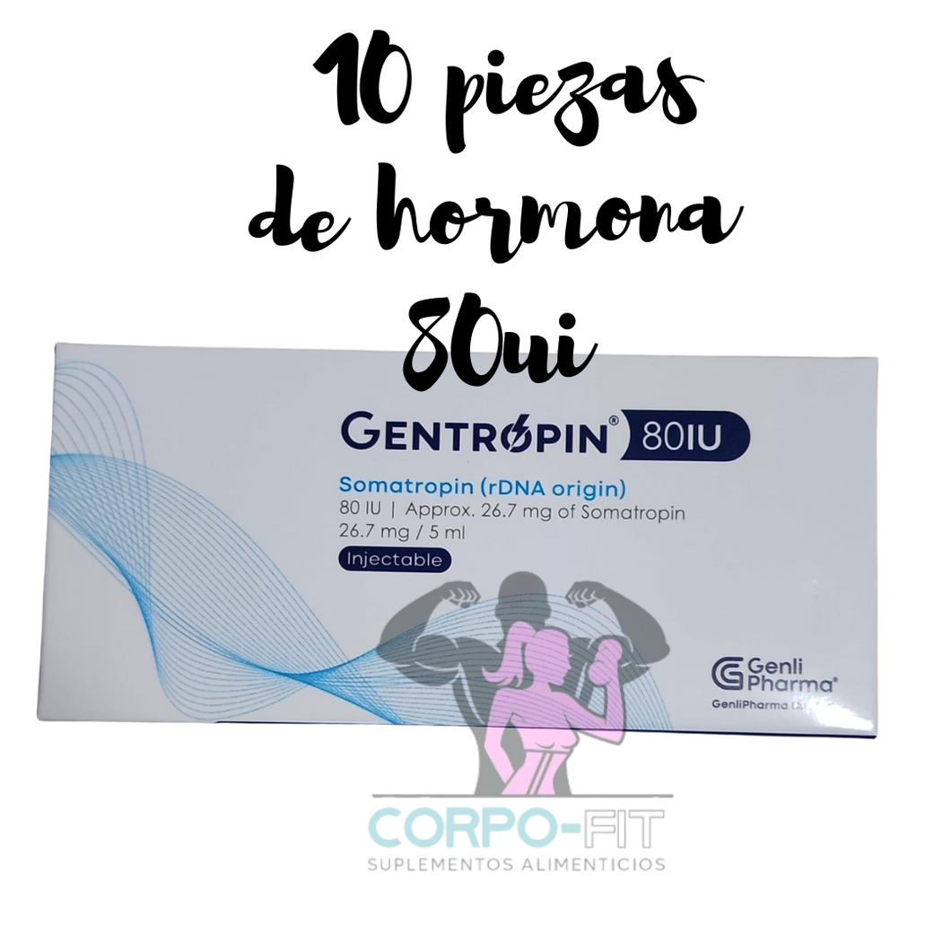 HORMONA DE CRECIMIENTO GENTROPIN 80 IU 10 PIEZAS!